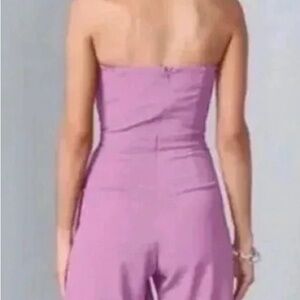 Elegant Strapless Purple Jumpsuit